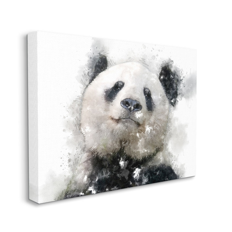 «Happy Panda Bear Face» par Kim Curationa, impression sur toile tendue, H 24 po x l 30 po x P 1,5 po