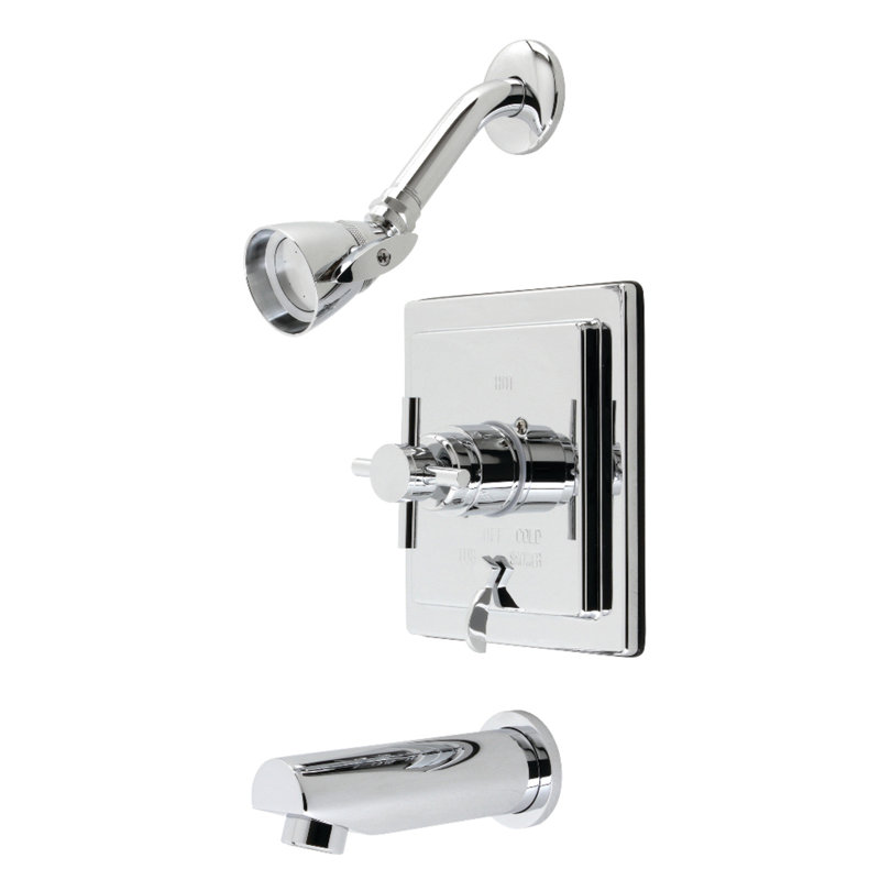 Kingston Brass Single-Handle Pressure Balanced Tub and Shower Faucet, Polished Chrome