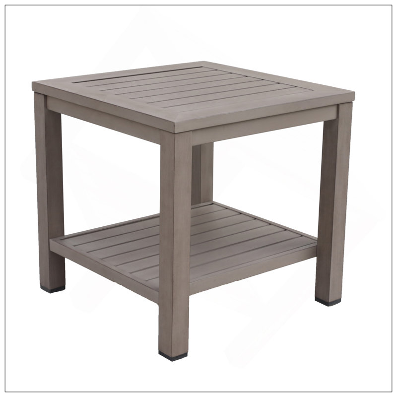 Table de bout en aluminium avec tablette