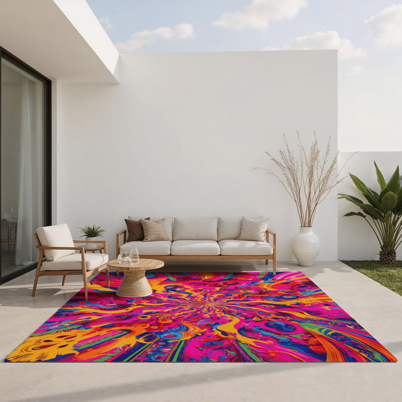 Tapis intérieur et extérieur Fractal Flow, Rectangle 9 pi x 12 pi