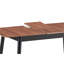 Table de salle à manger rectangulaire à rallonge avec rallonge papillon et pieds tournés, fini noir naturel clair, bois d'hévéa massif, 4 à 10 places assises