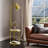 Modern Floor Lamp With 2-Tier End Bedside Tables Storage Shelves Accent Light