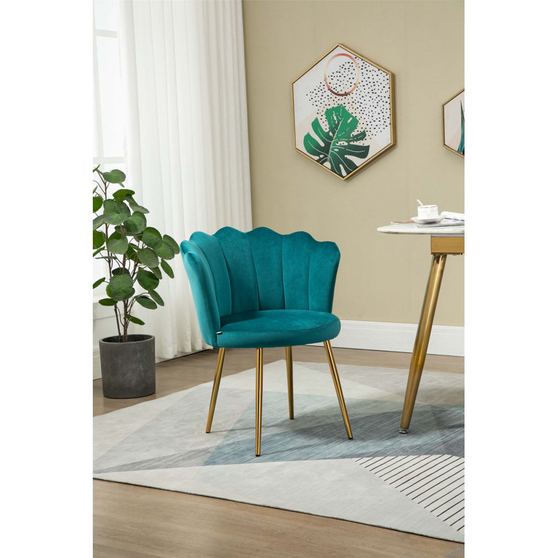Fauteuil demi-tonneau de 22,8 po Marjeanne, Polyester sarcelle