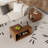 53.2'' Modular Wood Coffee Table- Convertible to Square/Rectangle, Minimalist Side Table with Wood Grain Veneer, Adjustable Configuration, 2 Pieces