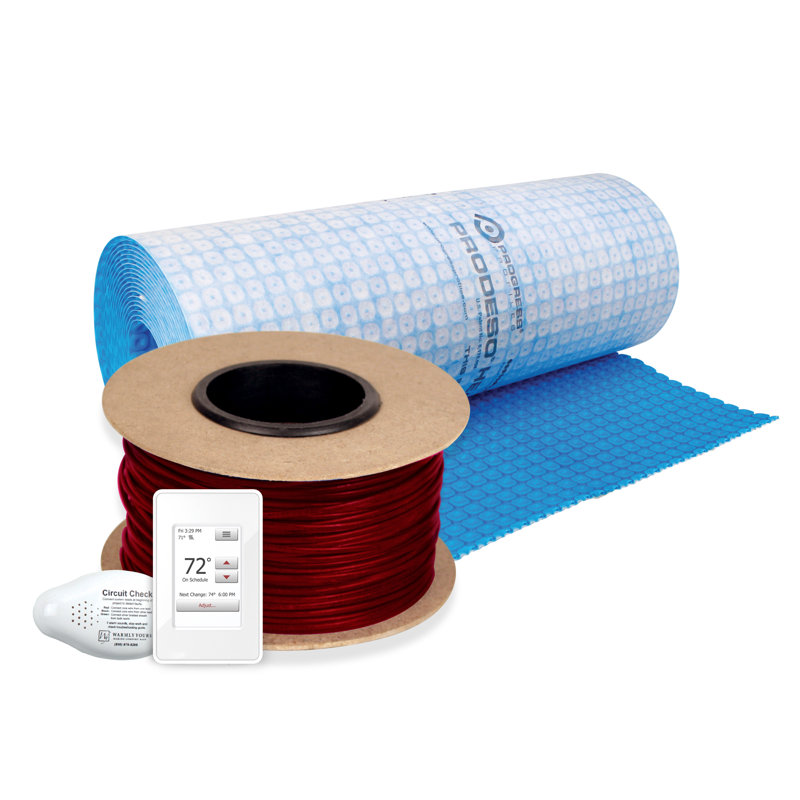 Ensemble de câbles chauffants pour plancher chauffant 240V avec membrane de découplage Prodeso WarmlyYours TempZone, 220 ft.