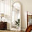 Overbey 63" H x 24" W Arch-Top Floor Mirror with Flannel Frame-1200785975