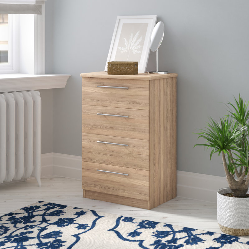 Fully Assembled Lyndale 4 Drawer 58Cm W Chest of Drawers, Bordeaux Oak