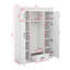Arbre d'entrée 85,5 po avec banc, armoire de rangement pour hall d'entrée avec 3 crochets, portemanteau avec 4 portes, 1 tiroir et tablettes réglables-835109150