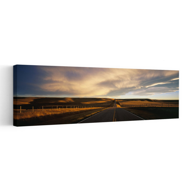 Road Montana USA 1 Piece Wrapped Canvas Panoramic Wall Art, 50.8 cm H x 152.4 cm W