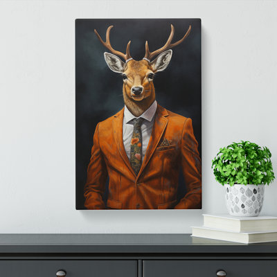 Deer In A Suit - Print on Canvas