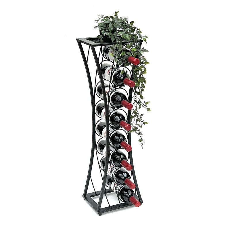 Beisler 8 Bottle Floor Wine Bottle Rack Black