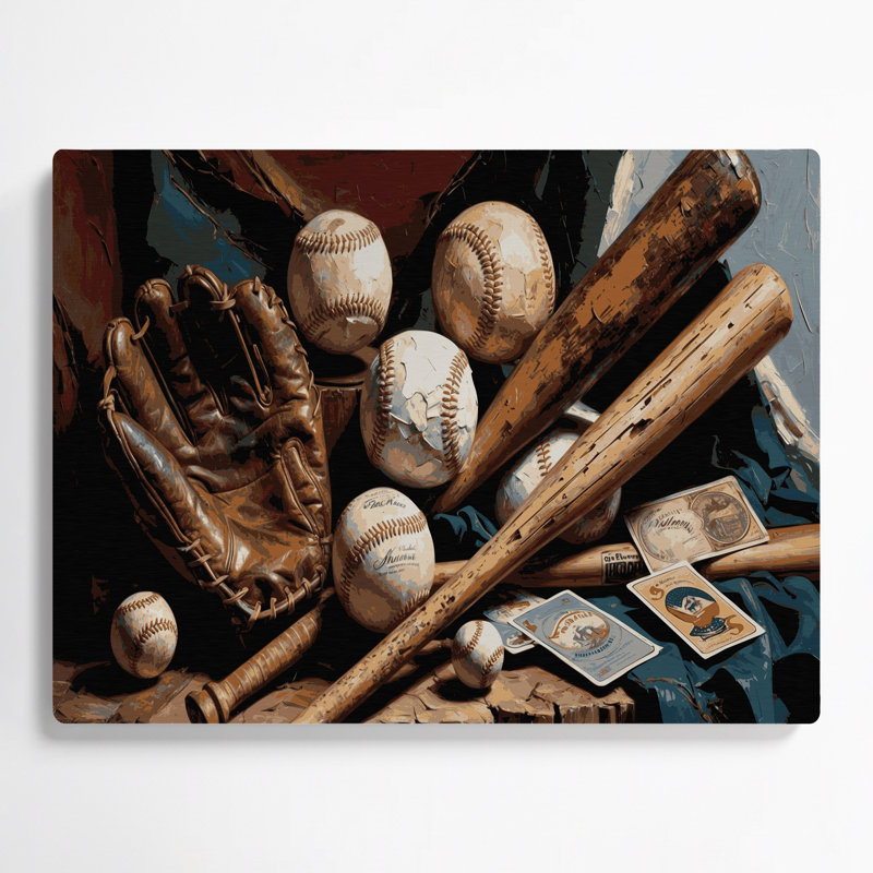 Art mural en métal brun Sports Baseball, H 11 po x l 14 po