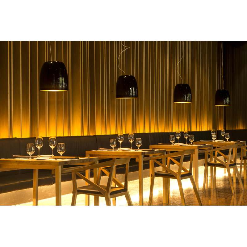 1 - Light Matt White Dome Pendant, 200cm H x 30cm W x 30cm D, Black/Gold