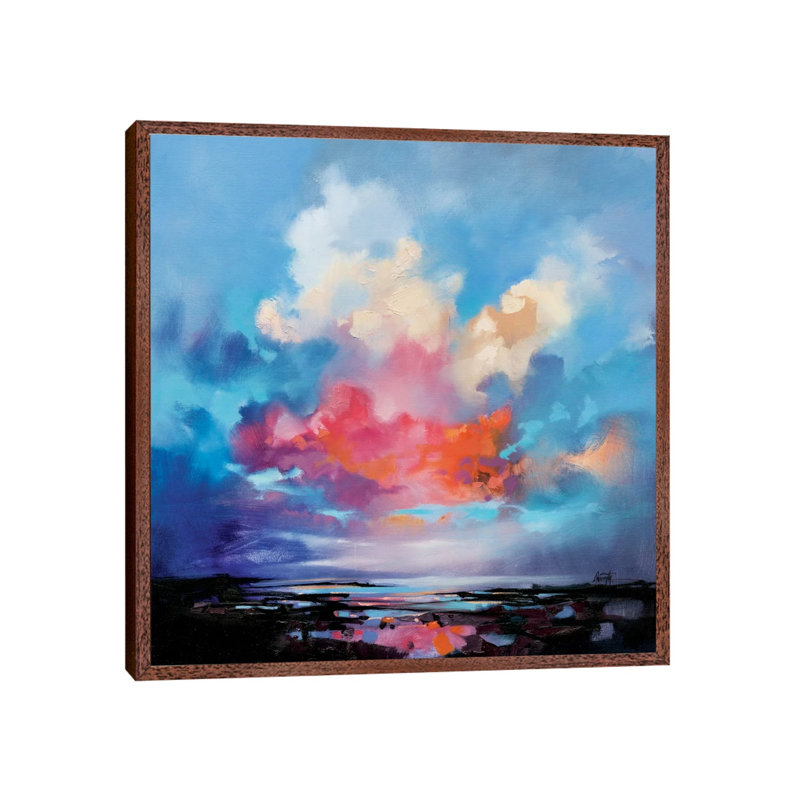 Diffusion I by Scott Naismith - Painting on Canvas, Classic Brown Wood Framed, 45.72 cm H x 45.72 cm W