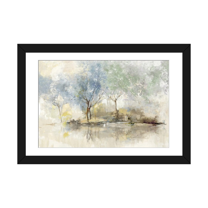 "Pale Meadow" par Allison Pearce - reproduction d'art sur toile tendue, H 24 po x l 32 po x P 1 po, Cadre noir