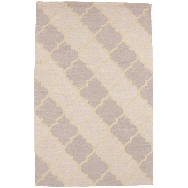 Tapis multicolore touffeté à la main à motif de treillis moderne Janaid 5 pi x 8 pi