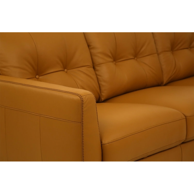 Canapé en cuir Radwan Radan (assemblé), Camel Faux Leather