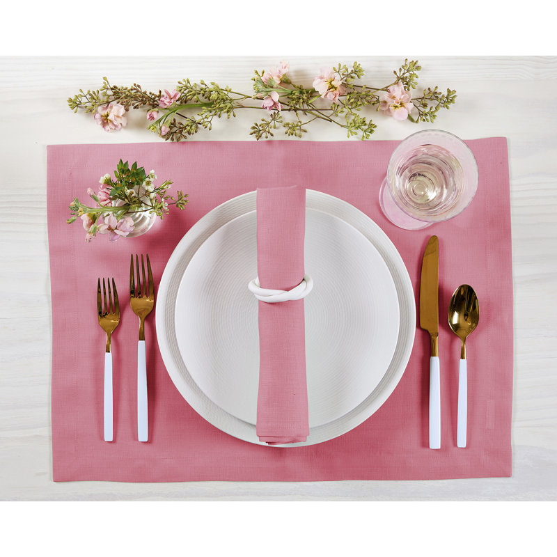 100% Pure Linen Dinner Napkins - Fete, Pink Carnation