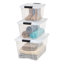 IRIS 5 pte / 1,25 gallon Boîtes de rangement en plastique transparent avec couvercles verrouillables-1925090889-1896925658-1902763733