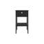Table de chevet, 1 tiroir, 1 tablette, 4 pieds, wengé noir-1761837015
