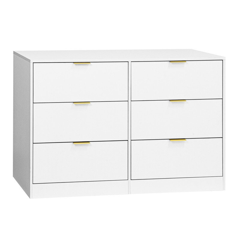 Commode à 6 tiroirs Modern, Blanc