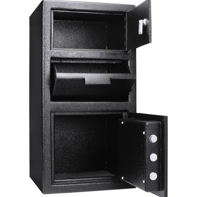 Coffre-fort de construction grand, 0,72 à 0,78 pi³, serrure à clavier numérique, coffre-fort de sécurité avancé avec mode de verrouillage, sécurité, acier massif, conception à levier
