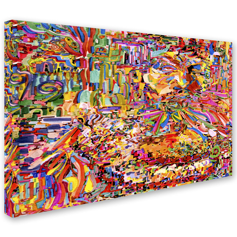 « a robot imagine a hamburger », reproduction d’impression sur toile tendue, H 19 po x l 14 po x P 2 po