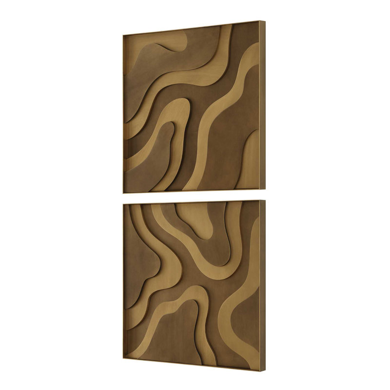 Uttermost Golden Terrain Wooden Wall Decor