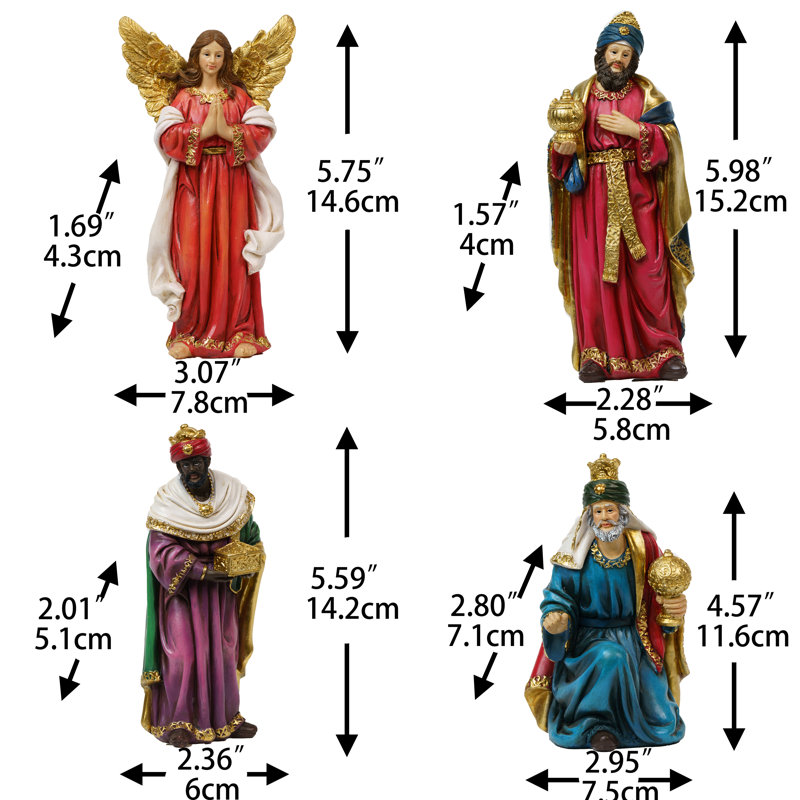 Crèche de Noël en résine 6 po, Multicolor