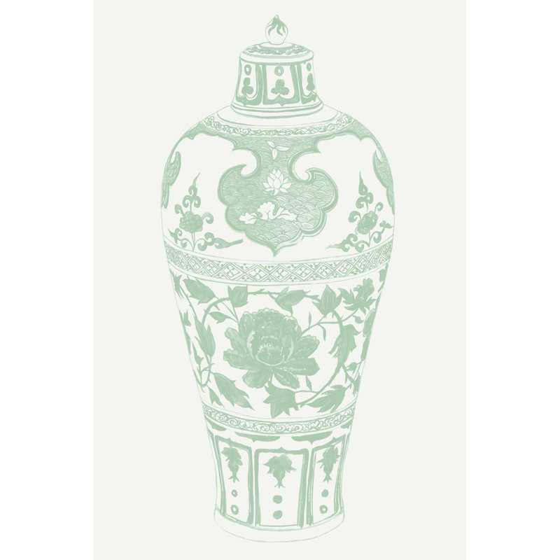 «Copiague Mint Vases I On Canvas» par Melissa Wang, reproduction, H 36 po x l 24 po