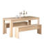 Ensemble de mobilier de salle à manger de style banc 3 pièces, coin repas pour 4 personnes pour la cuisine, salle à manger avec 2 bancs-1002377966