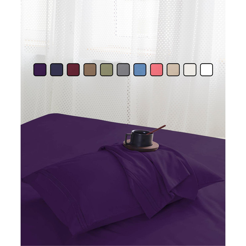Greeny Green Luxury Bamboo Rayon Sheet Set, Purple
