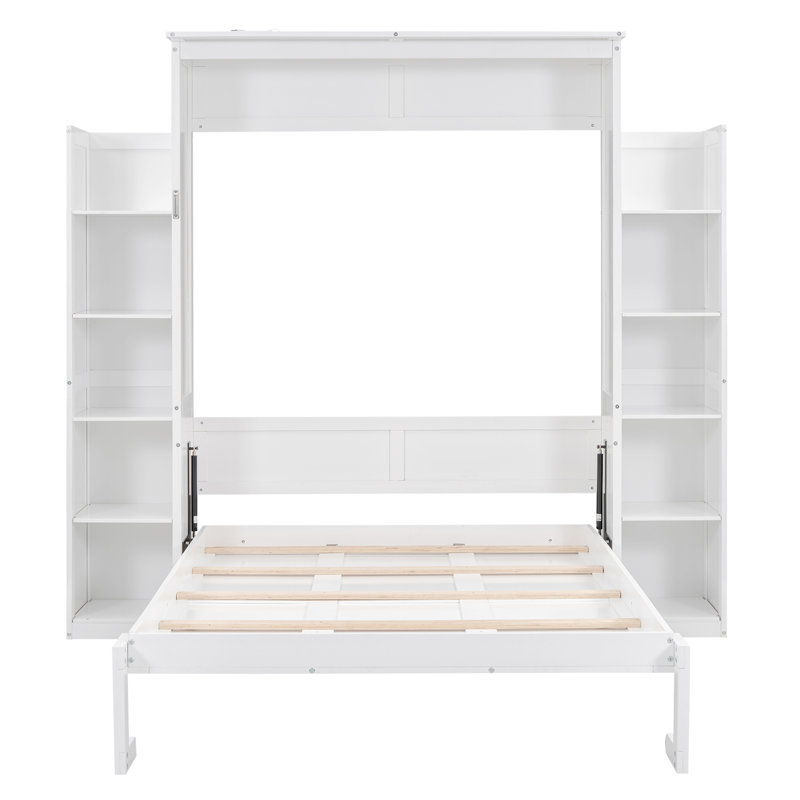 Lit escamotable multifonctionnel en bois blanc avec DEL, peu encombrant pour la maison