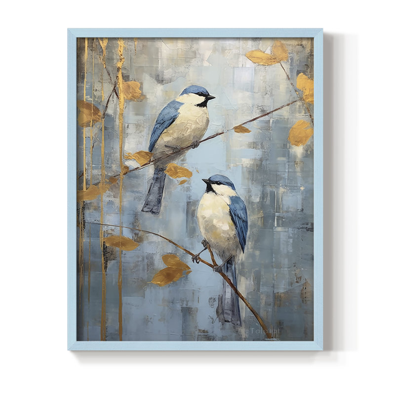 Reproduction encadrée ANIMALS Series XXVII - bois massif, H 21 po x l 17 po, Bleu