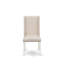 Chaises de salle à manger Florence Parsons - Ensemble de 2 chaises rembourrées en lin crème et garniture cloutée-417635709-417635654
