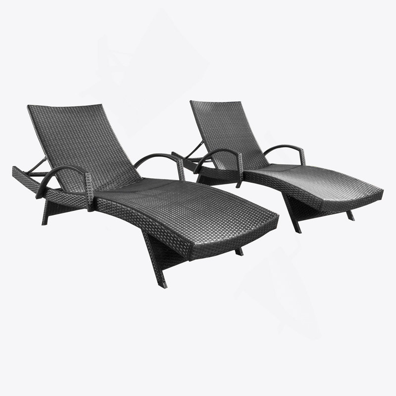 Deux chaises longues avec accoudoirs pour porche, patio, cour.