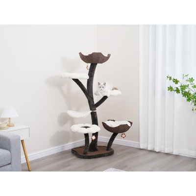Catry 59" Floral Cat Tree with Scratching Post