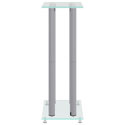  Speaker Stands Speaker Floor Stand 2Pcs Tempered Glass 4 Pillars Design
