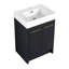 Meuble-lavabo de 24 po avec lavabo en résine, porte à fermeture douce, couleur châtaignier noir, ameublement contemporain, évier de rangement spacieux et 24 po, châtaignier, idée de décor moderne, grand-133043610