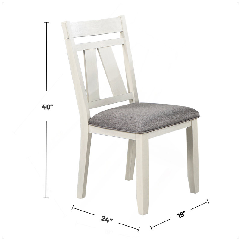 Ensemble de 2 chaises de ferme modernes avec sièges rembourrés gris et cadres en bois robustes, parfaits pour des sièges élégants et durables