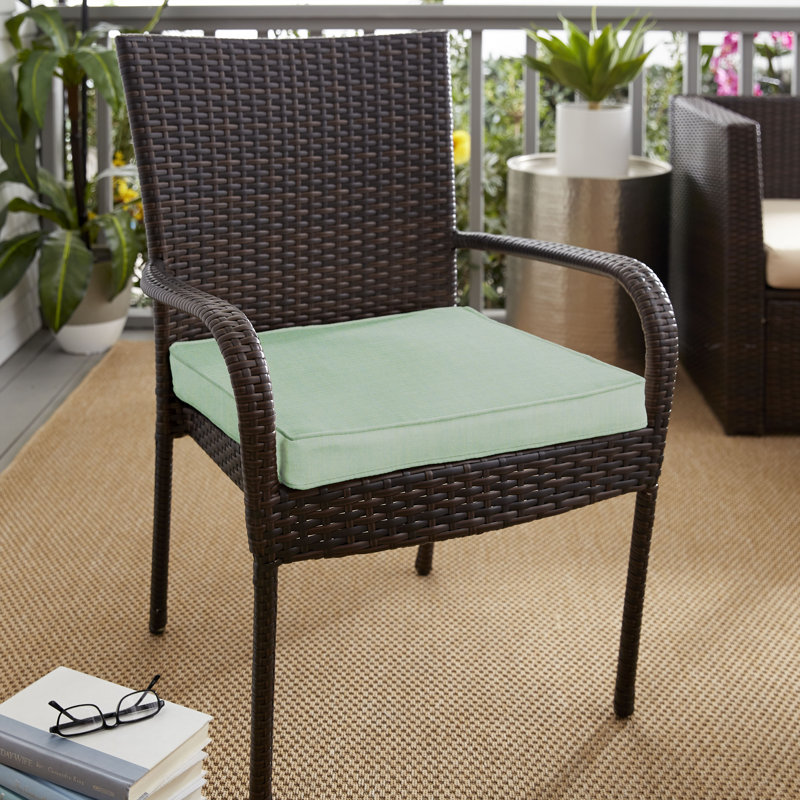 Sunbrella Outdoor 2'' Dining Chair Cushion, Canvas Spa Sunbrella Canvas