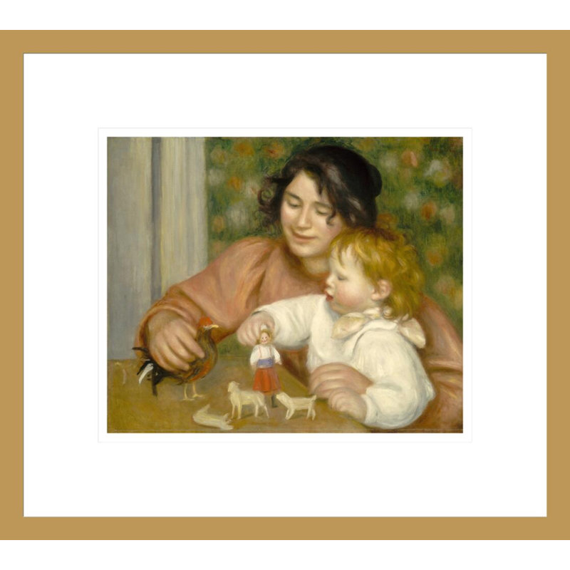L'enfant avec des jouets - Gabrielle et le fils de l'artiste Jean par Pierre-Auguste Renoir - Estampe numérique encadrée