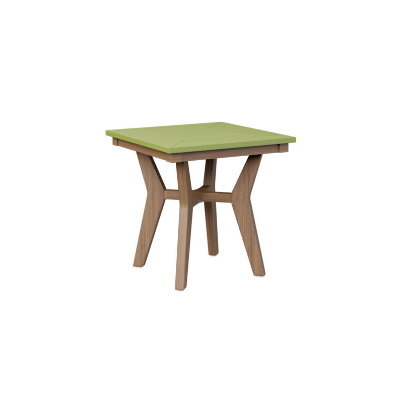 Mayhew Outdoor Square Side Table, Kiwi Green, Antique Mahogany