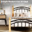 Structure de lit avec tête de lit, structure de lit plateforme simple avec lattes de bois, aucun sommier nécessaire-928912520