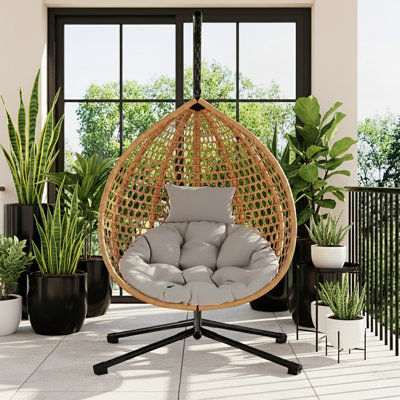 Chaise hamac avec support et coussin amovible