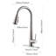Robinet d'évier de cuisine rétractable à poignée simple en acier inoxydable, conception en nickel brossé, buse haute rotative à 360 °, trois modes de sortie d'eau pour différentes utilisations, commande à levier, traitement de la saleté-1504090809-1504090811