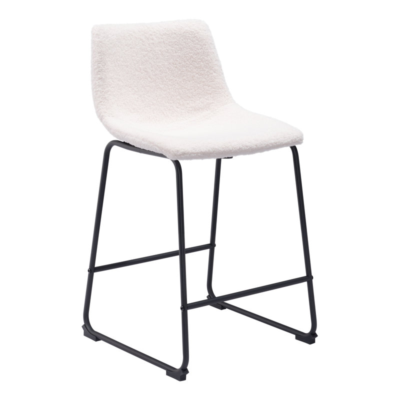 Ensemble de 2 tabourets de comptoir Jabar, Ivoire, Tabouret de comptoir (siège d'une hauteur de 24 p
