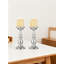 Paquet de 2 porte-bougies colonne en fer pour bougies de 3 pouces, base lourde pour la stabilité, centre de table décoratif pour le mariage, la maison, le spa et la méditation-353920125