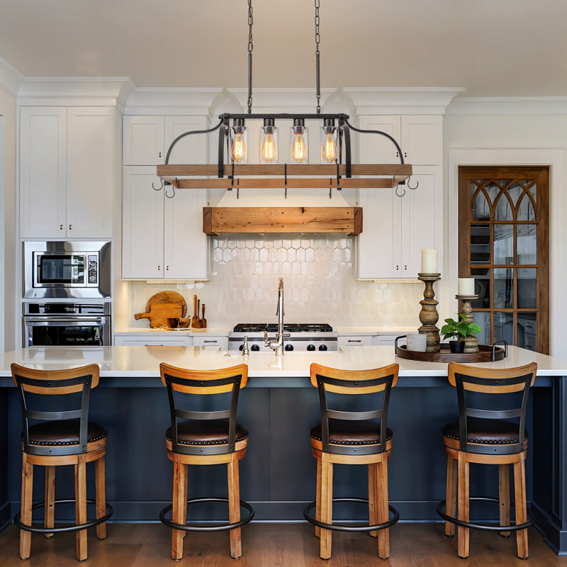 4-light Dimmable Farmhouse Kitchen Island Chandelier