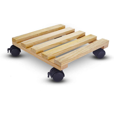 Neapolis Wood Weather Resistant Caddy Plant Stand
